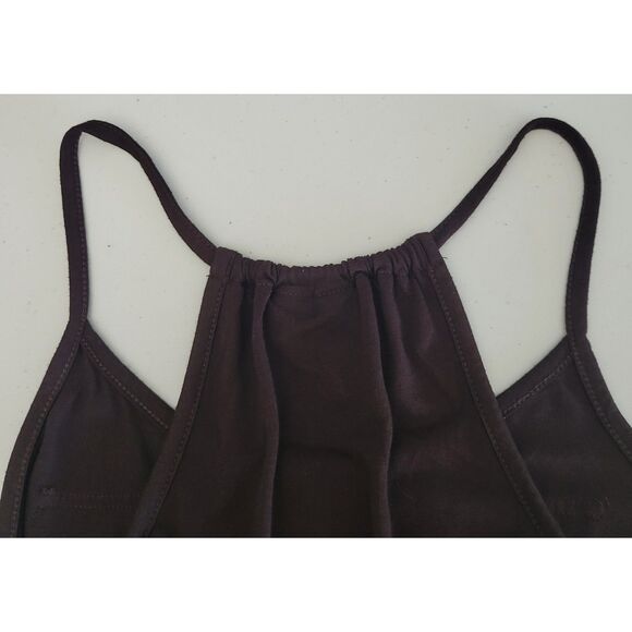 Weavers‎ Women's Size L Brown Mini Dress Spaghetti Straps Buttons Faux Pockets - Picture 5 of 9